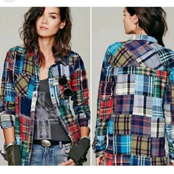 We The Free Tops - We the Free People Patchwork Flannel (XS)